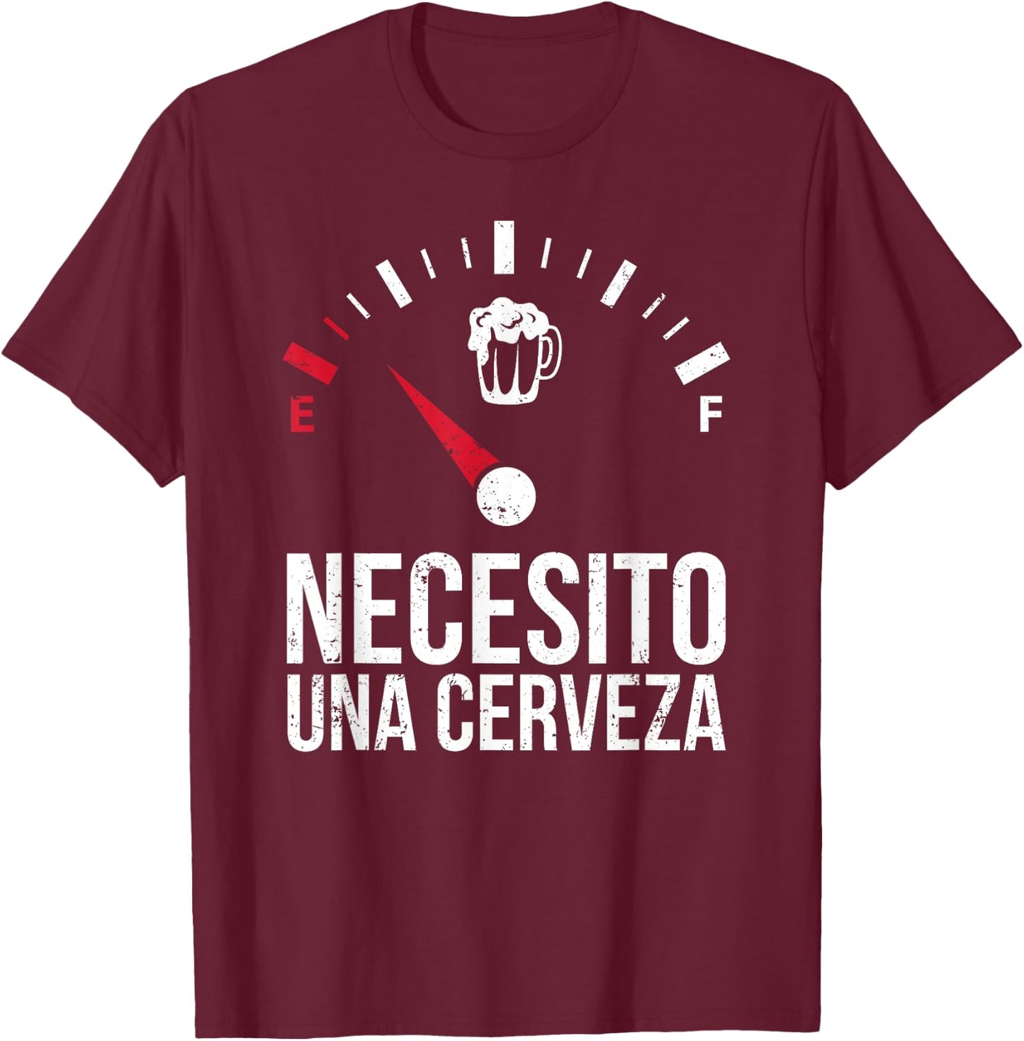 Funny I need a Beer Shirt, Necesito una cerveza, Speed T-Shirt - T-Shirt | Maroon