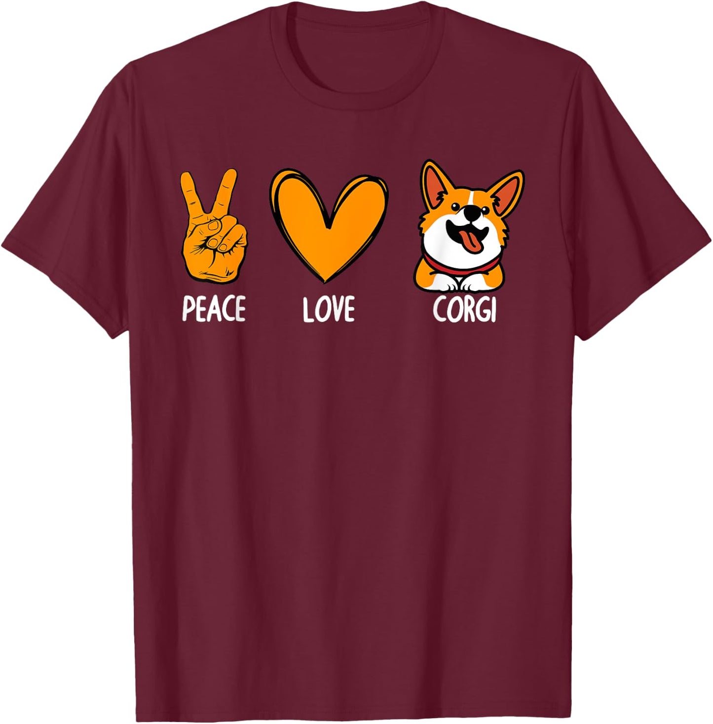 Funny Corgi Design Women Kids Puppy Corgi Dog Lover T-Shirt - T-Shirt | Maroon