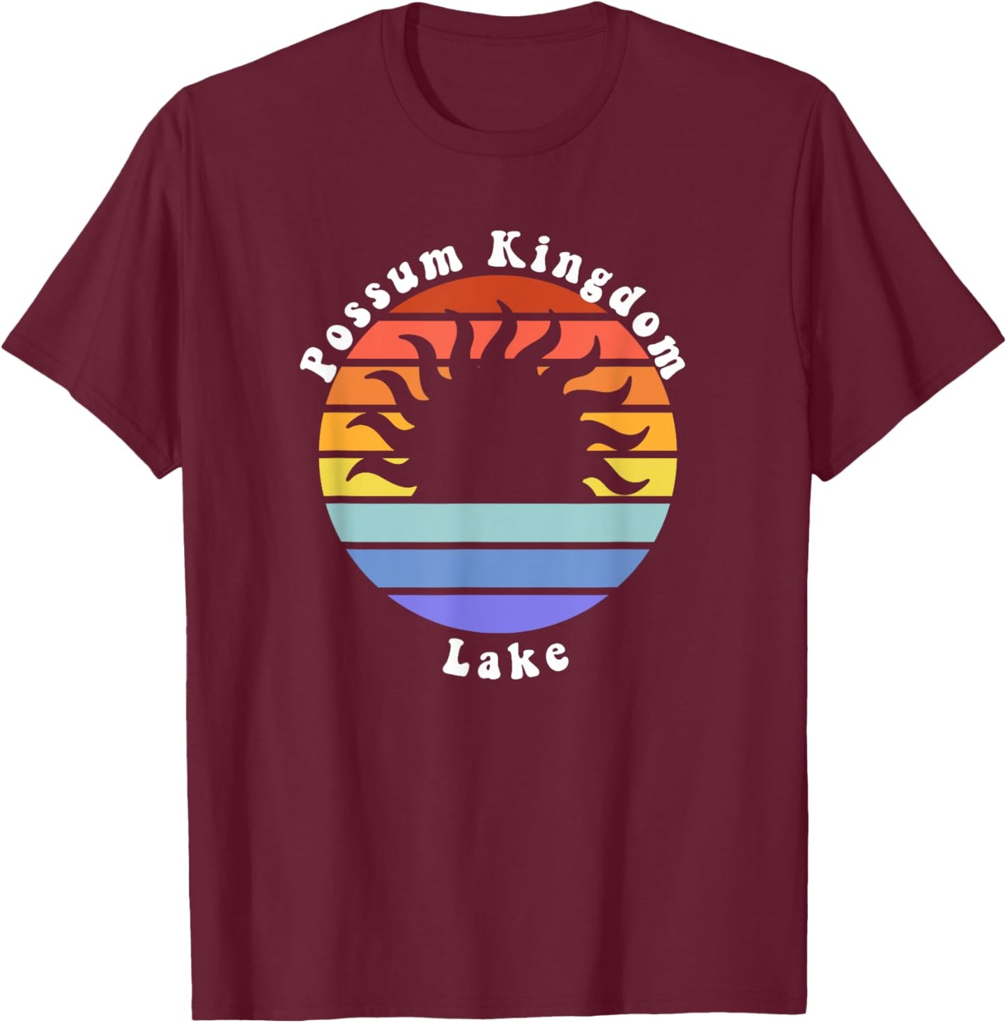 Possum Kingdom Lake Texas TX Sunrise Souvenir Vacation T-Shirt - T-Shirt | Maroon