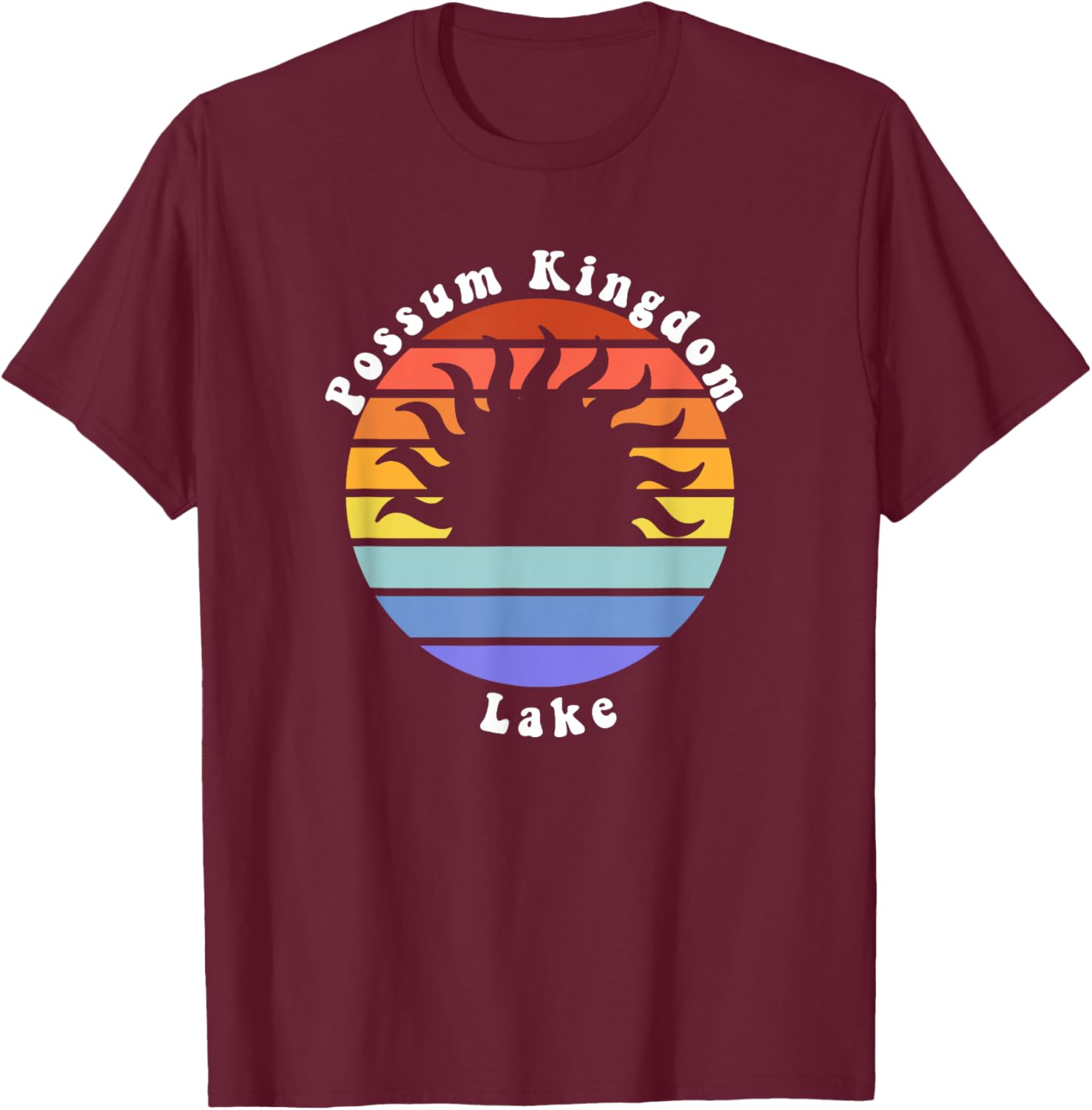 Possum Kingdom Lake Texas TX Sunrise Souvenir Vacation T-Shirt - T-Shirt | Maroon