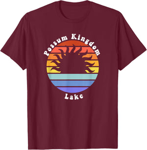 Possum Kingdom Lake Texas TX Sunrise Souvenir Vacation T-Shirt - T-Shirt | Maroon