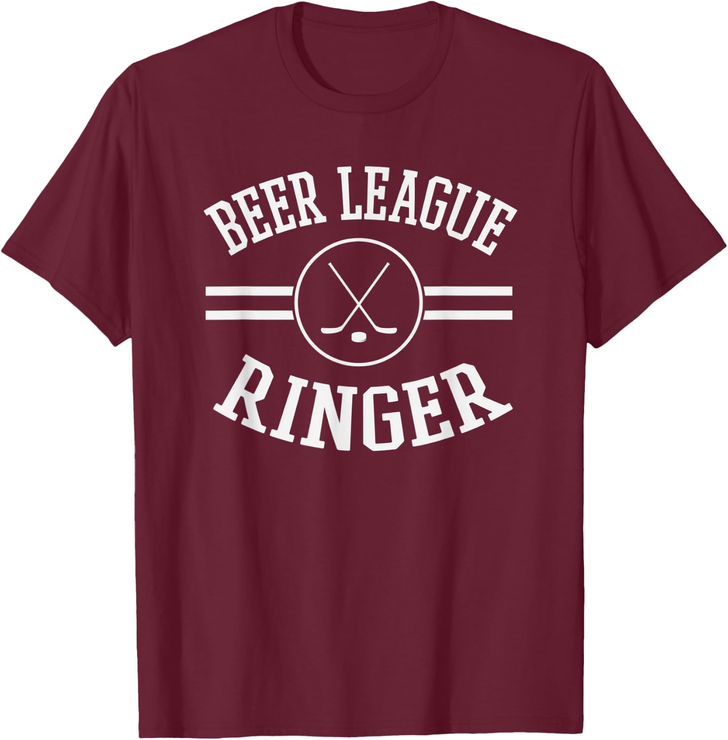 Beer League Ringer Superstar Legend Hockey Team Jersey T-Shirt - T-Shirt | Maroon