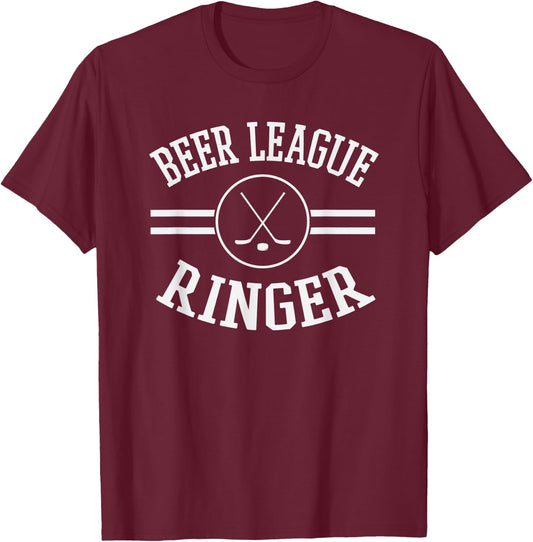 Beer League Ringer Superstar Legend Hockey Team Jersey T-Shirt - T-Shirt | Maroon