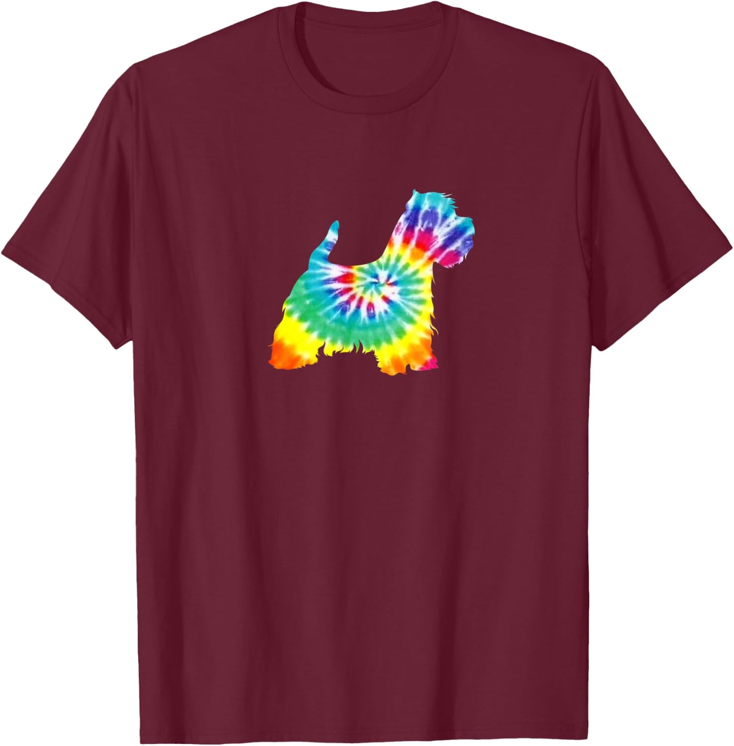 West Highland Terrier Dog Tie Dye Gift Mothers T-Shirt - T-Shirt | Maroon
