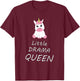 Unicorn Little Drama Queen Women's Girls T-Shirt - T-Shirt | Maroon