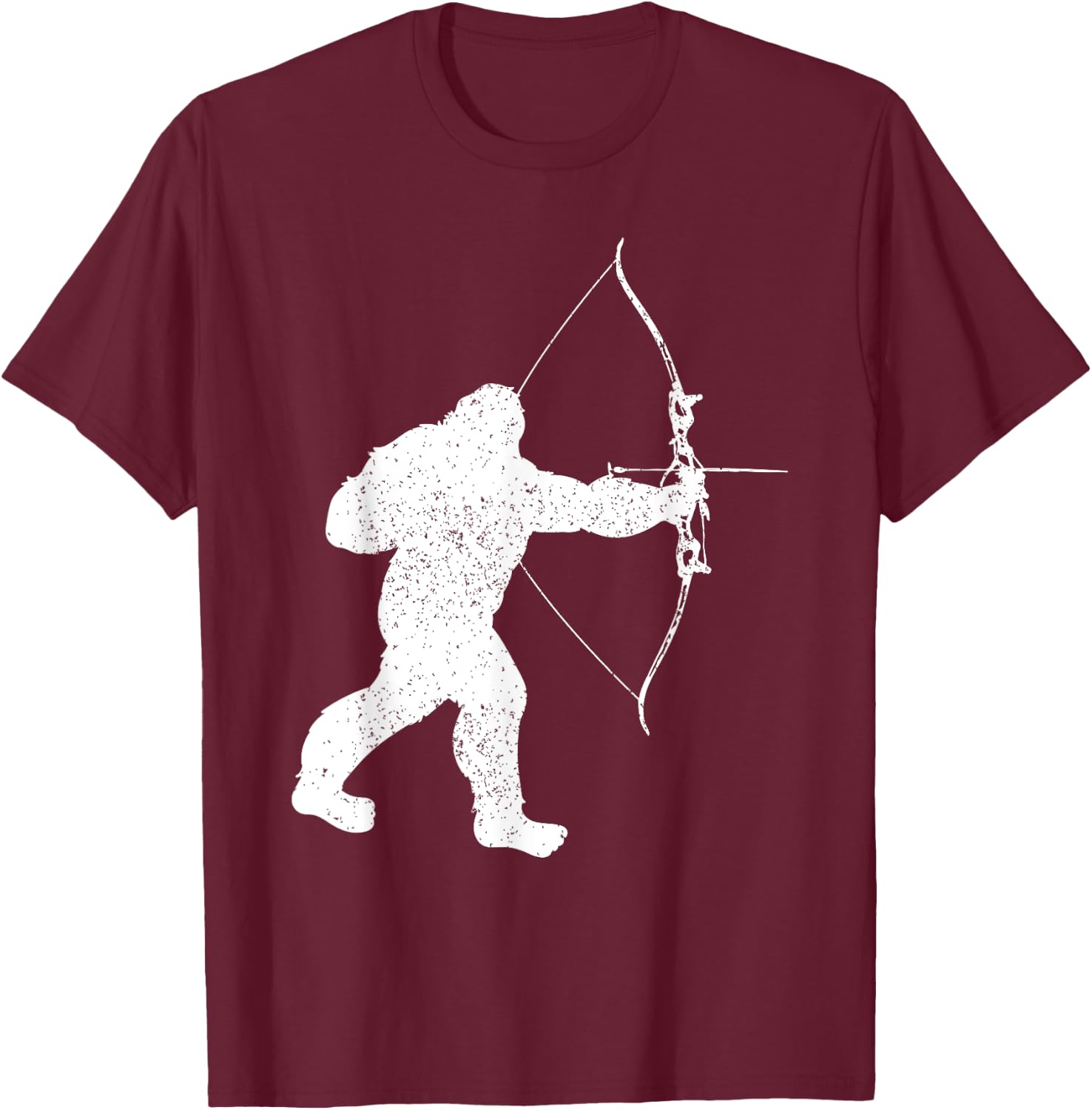 Archery Bowman Archer Bowhunter Arrow Bow Bigfoot Legend T-Shirt - T-Shirt | Maroon