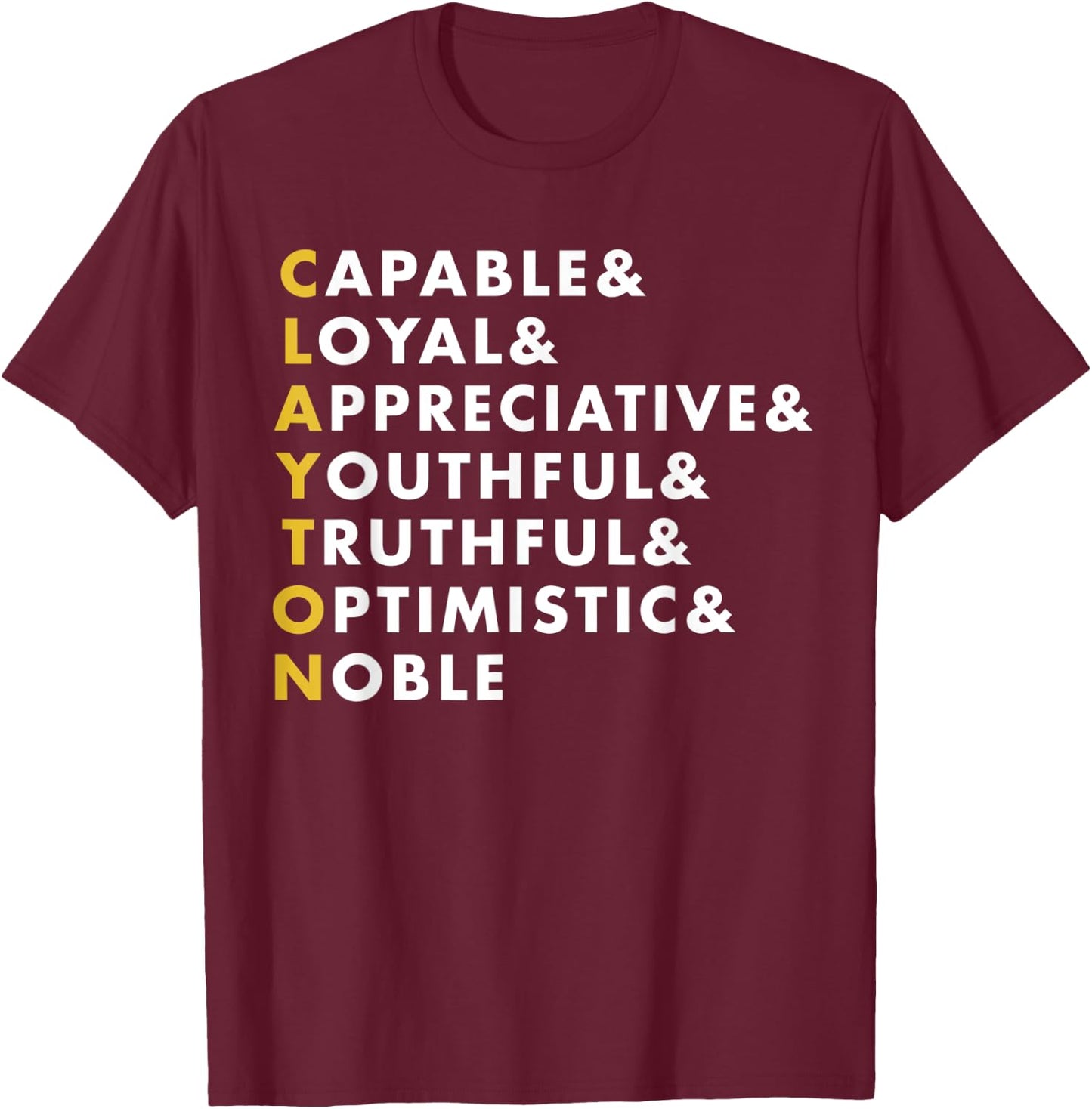 Clayton Shirt Personalized Name Gift T-Shirt - T-Shirt | Maroon