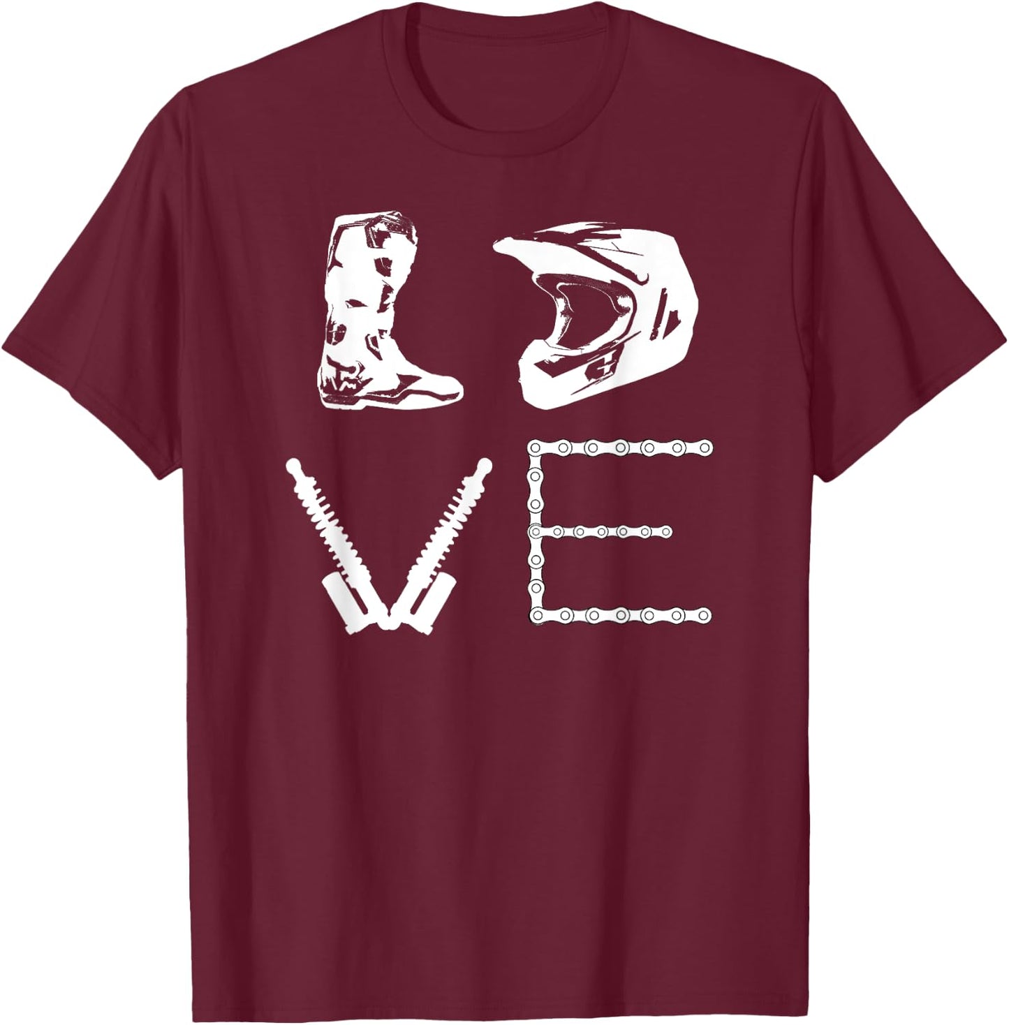 DIRT BIKE LOVE Bike | Motocross Enduro T-Shirt - T-Shirt | Maroon