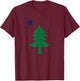 Maine Pine Tree State Flag Vintage USA America Souvenir T-Shirt - T-Shirt | Maroon