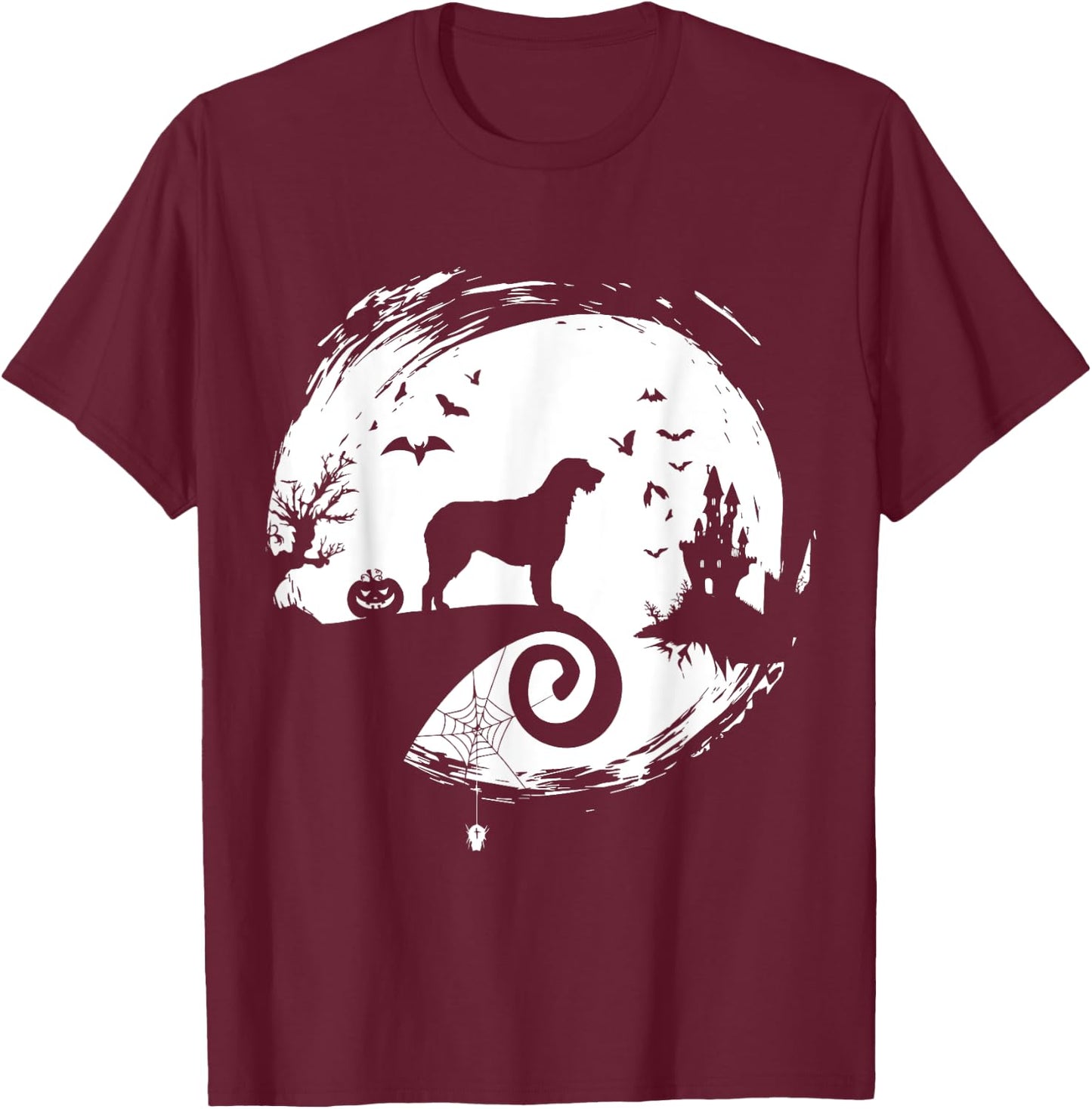 Irish Wolfhound Halloween Costume Moon Silhouette Creepy T-Shirt - T-Shirt | Maroon