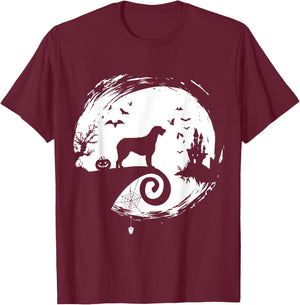 Irish Wolfhound Halloween Costume Moon Silhouette Creepy T-Shirt - T-Shirt | Maroon