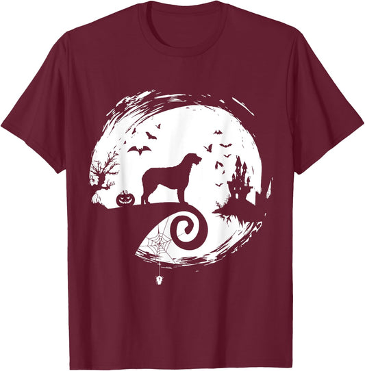 Irish Wolfhound Halloween Costume Moon Silhouette Creepy T-Shirt - T-Shirt | Maroon