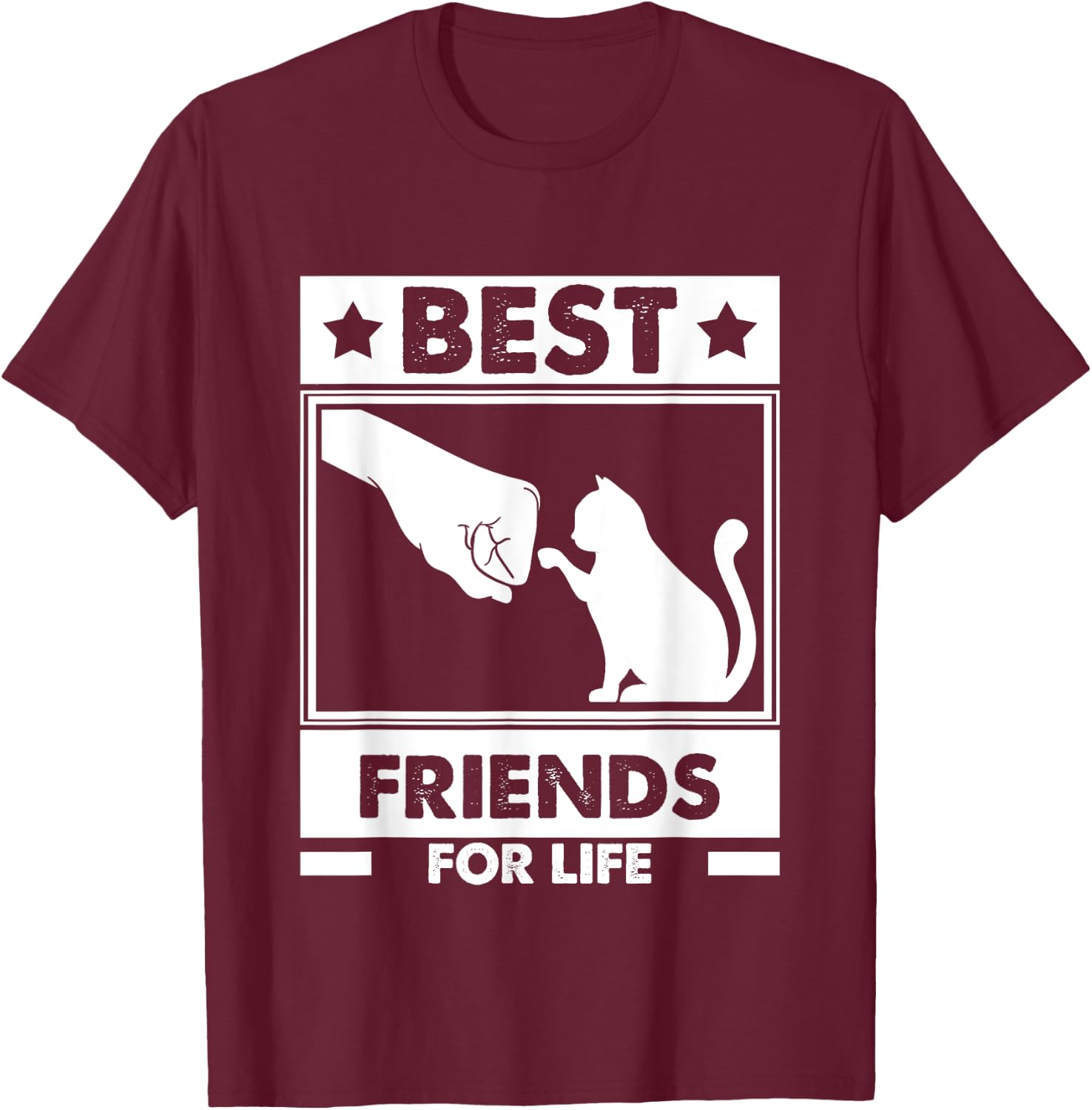 Cats Best Friends For Life Cat Best Friend Cat Women Girls Kids T-Shirt - T-Shirt | Maroon