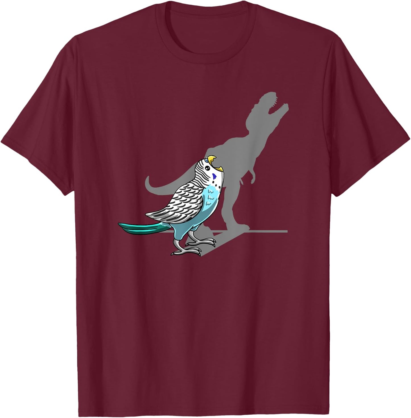 T-Rex Budgerigar Shadow Budgie Parakeet Pet Bird Lover Gift T-Shirt - T-Shirt | Maroon