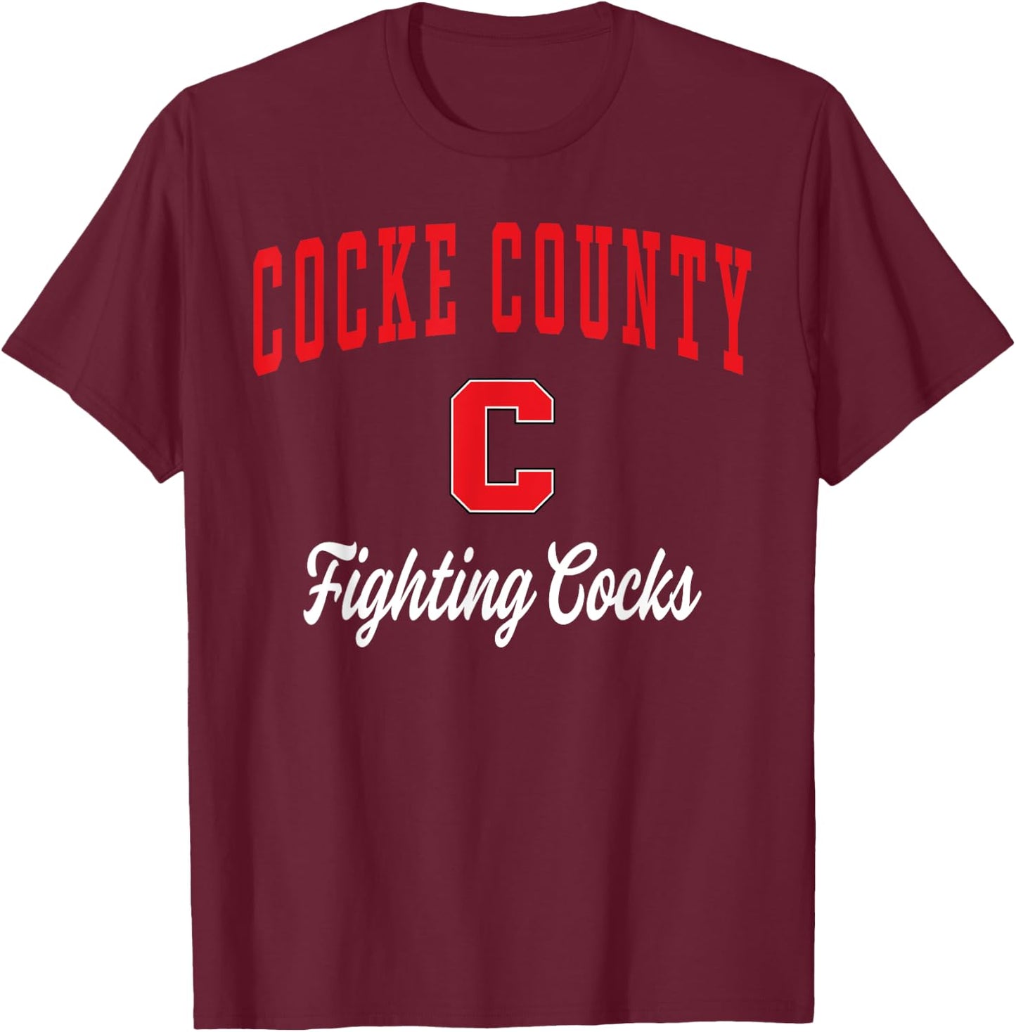 Cocke County High School Fighting Cocks T-Shirt - T-Shirt | Maroon