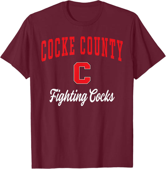 Cocke County High School Fighting Cocks T-Shirt - T-Shirt | Maroon