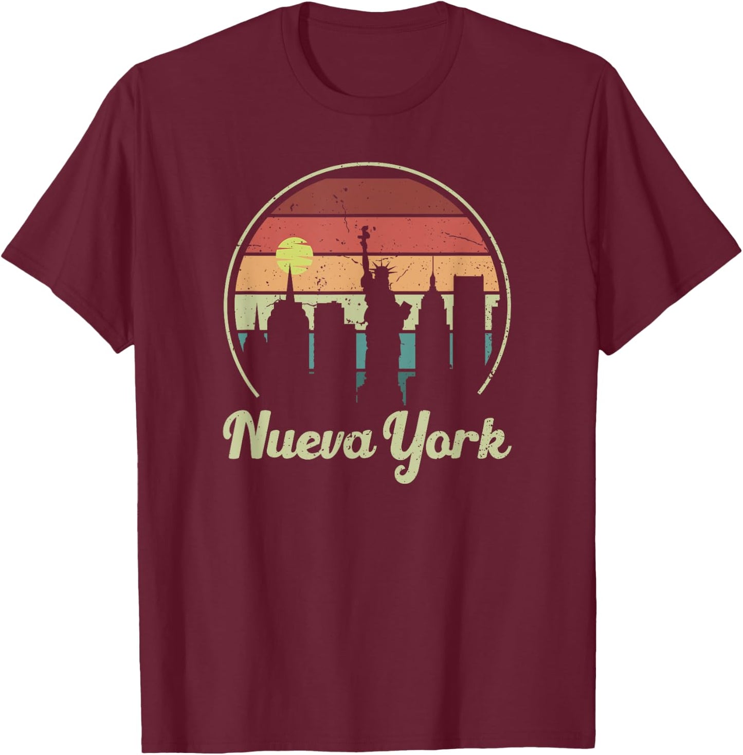 Nueva York New York Retro Style Vintage Spanish T-Shirt - T-Shirt | Maroon