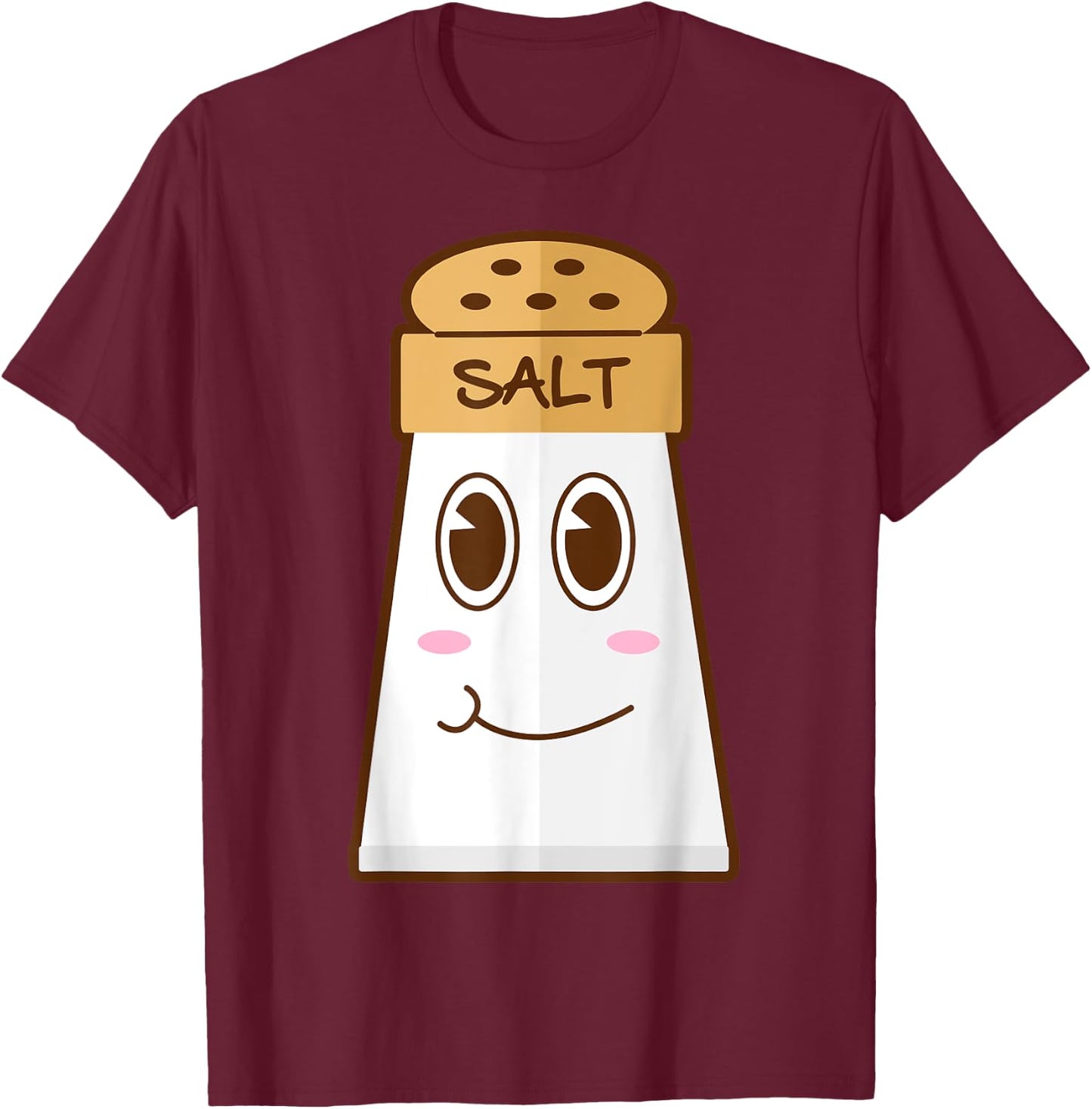 Funny SALT And Pepper Duo Valentines Halloween Easy Costume T-Shirt - T-Shirt | Maroon