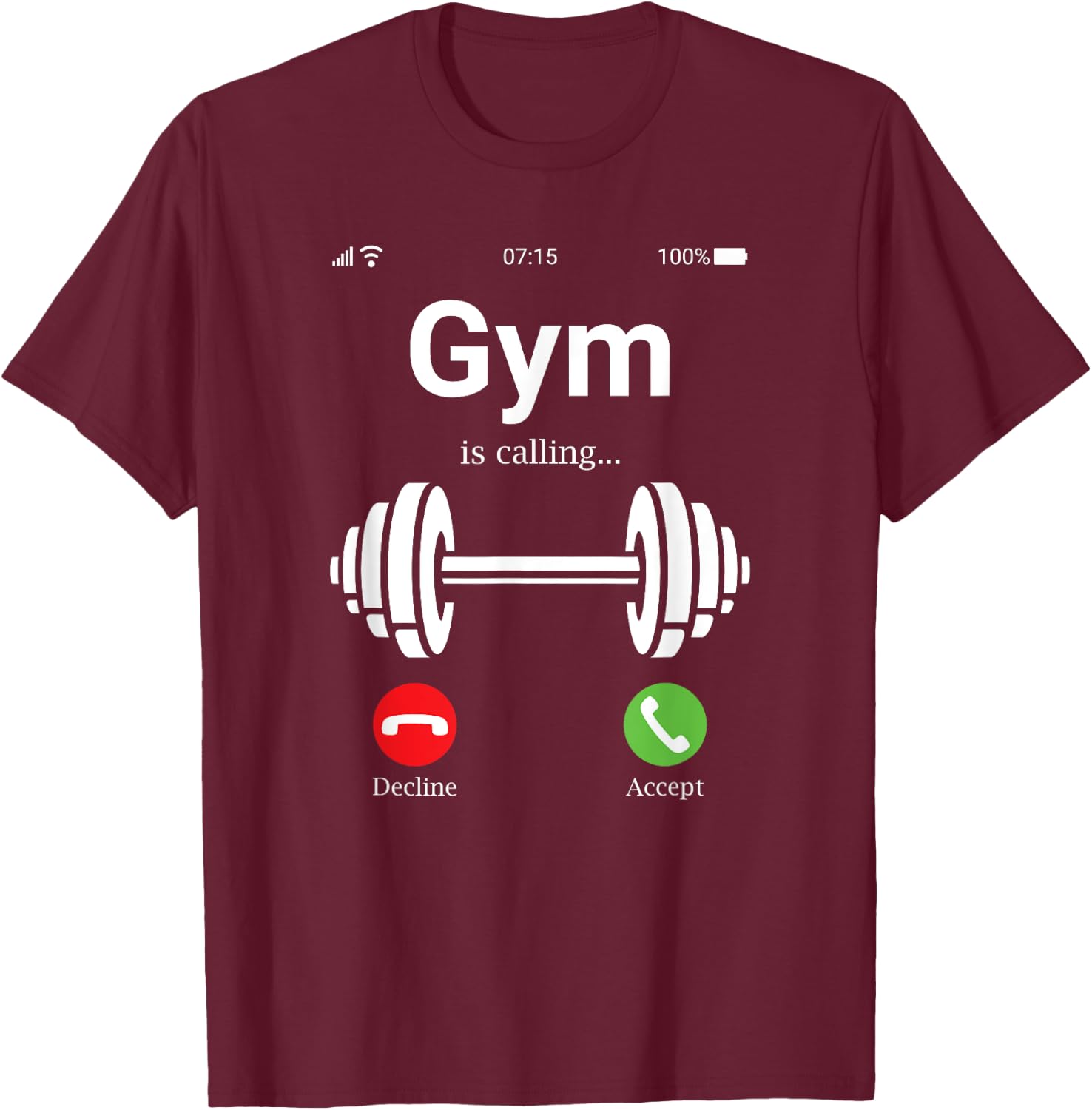 Gym is calling shirt, "Das Gymstudio nennennt shirt, funny T-Shirt - T-Shirt | Maroon