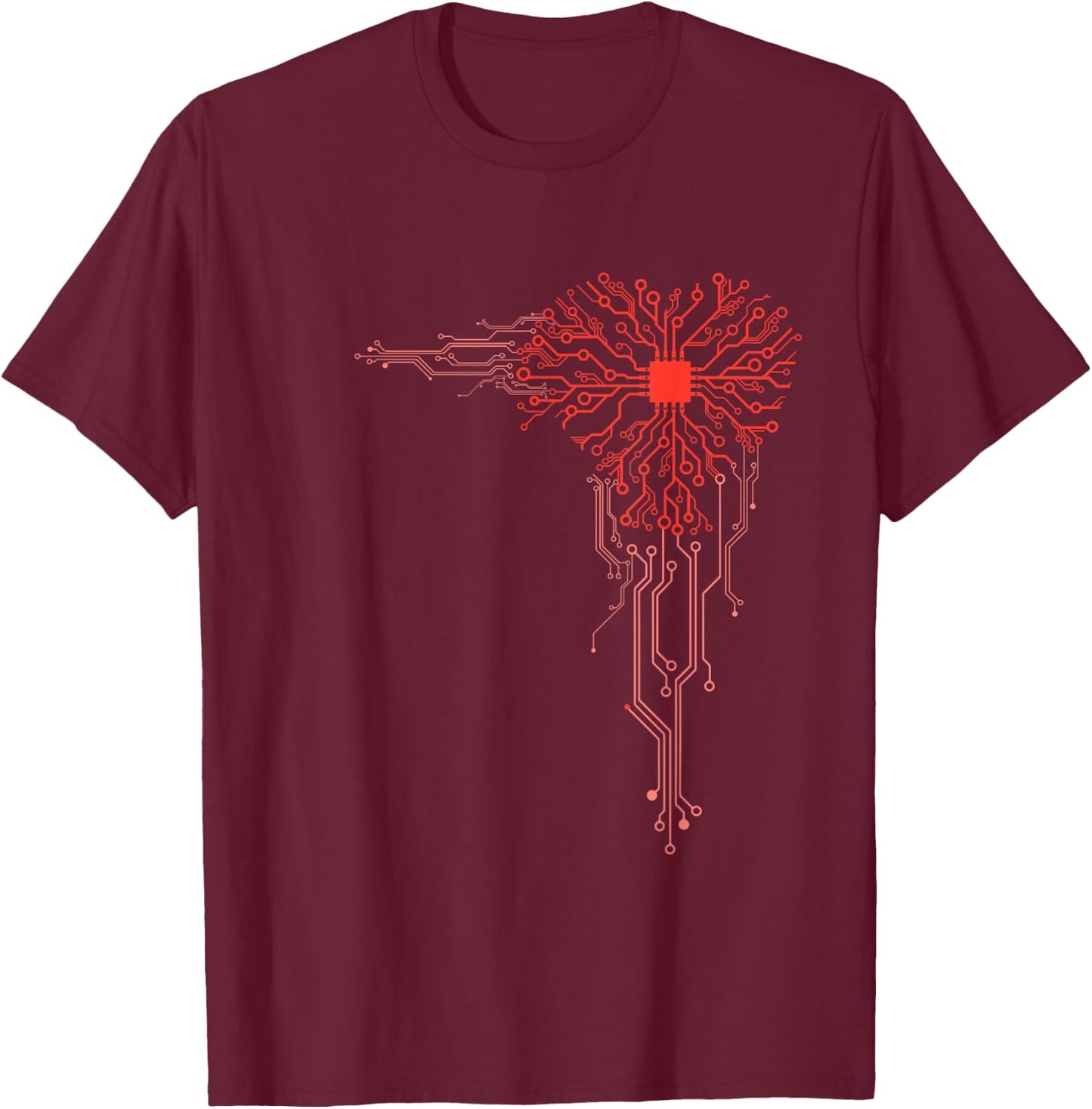 Funny Computer Geek Nerd Gift Cool Computer Core Circuit T-Shirt - T-Shirt | Maroon