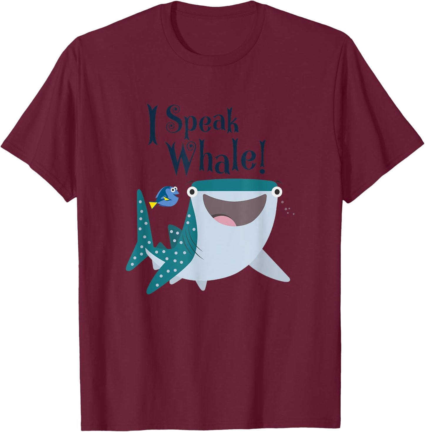 Disney Pixar Finding Dory Destiny & Dory I Speak Whale! Logo T-Shirt - T-Shirt | Maroon