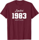 Gift 42 Year Old 1983 Limited Edition 42nd Birthday T-Shirt - T-Shirt | Maroon