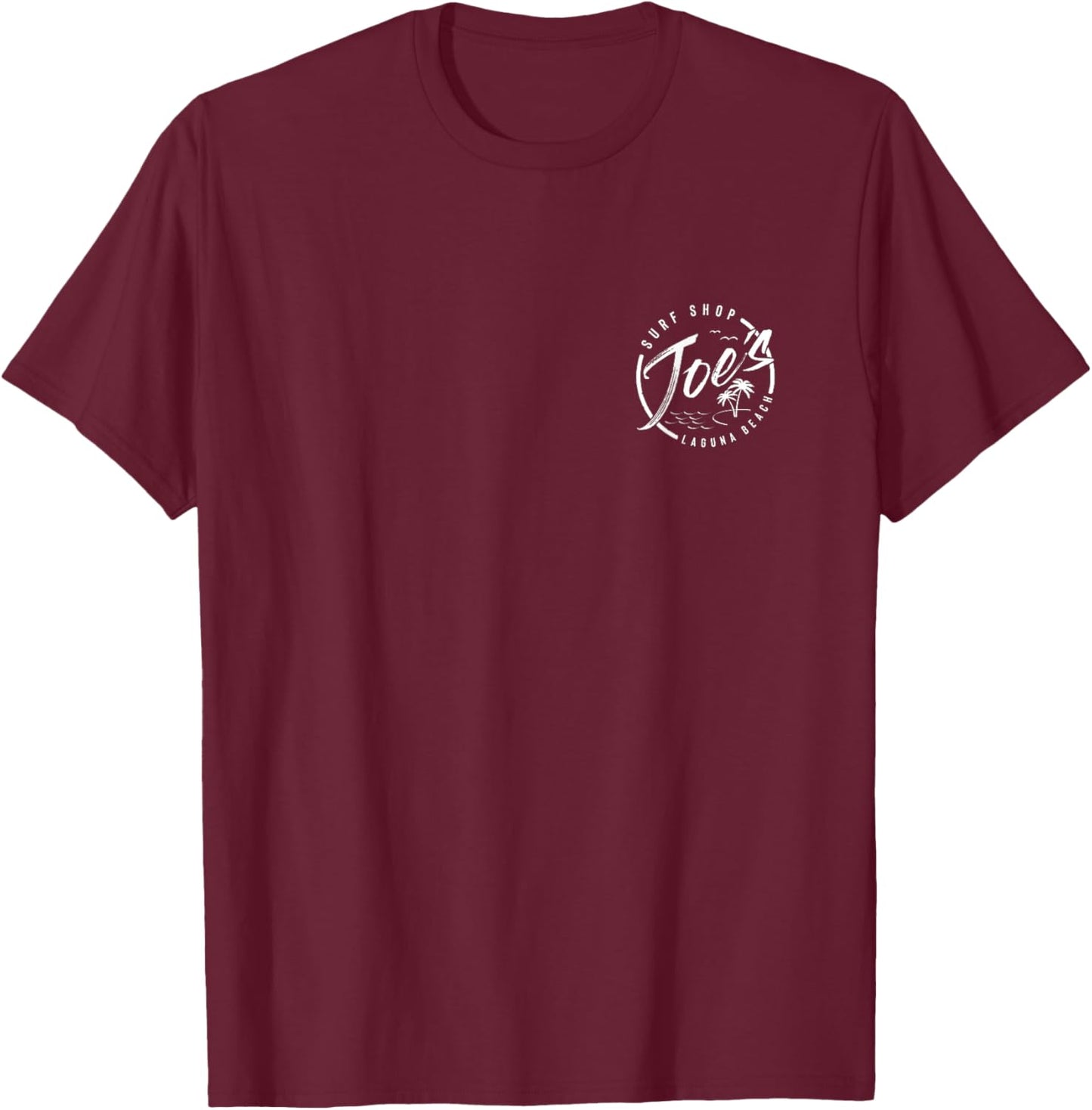 Joe's Surf Original Beach Logo Graphic T-Shirt - T-Shirt | Maroon