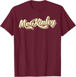 McKinley Retro Art Baseball Font Vintage T-Shirt - T-Shirt | Maroon