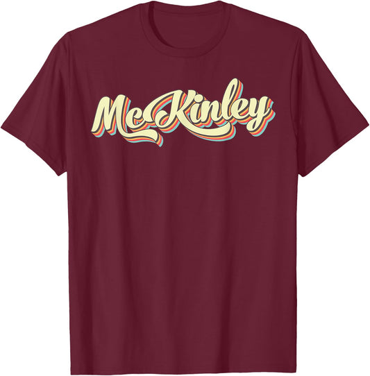 McKinley Retro Art Baseball Font Vintage T-Shirt - T-Shirt | Maroon
