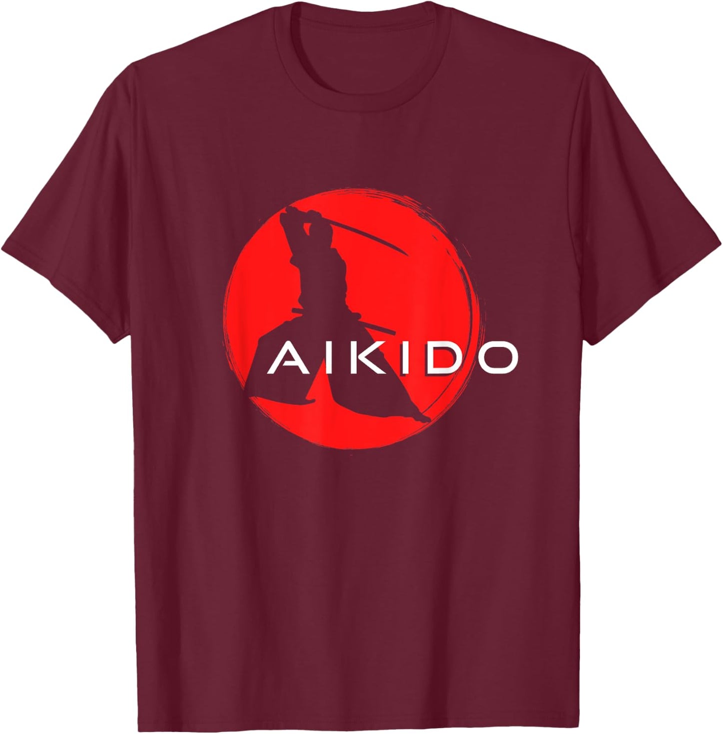 Japanese Aikido Samurai Martial Arts T-Shirt - T-Shirt | Maroon