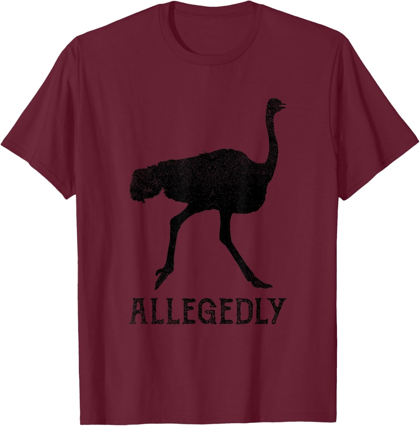 Vintage Allegedly Ostrich T-Shirt - T-Shirt | Maroon