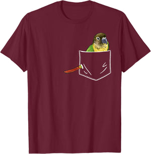 Green Cheek Conure In Pocket Parrot Bird Conure T-Shirt - T-Shirt | Maroon