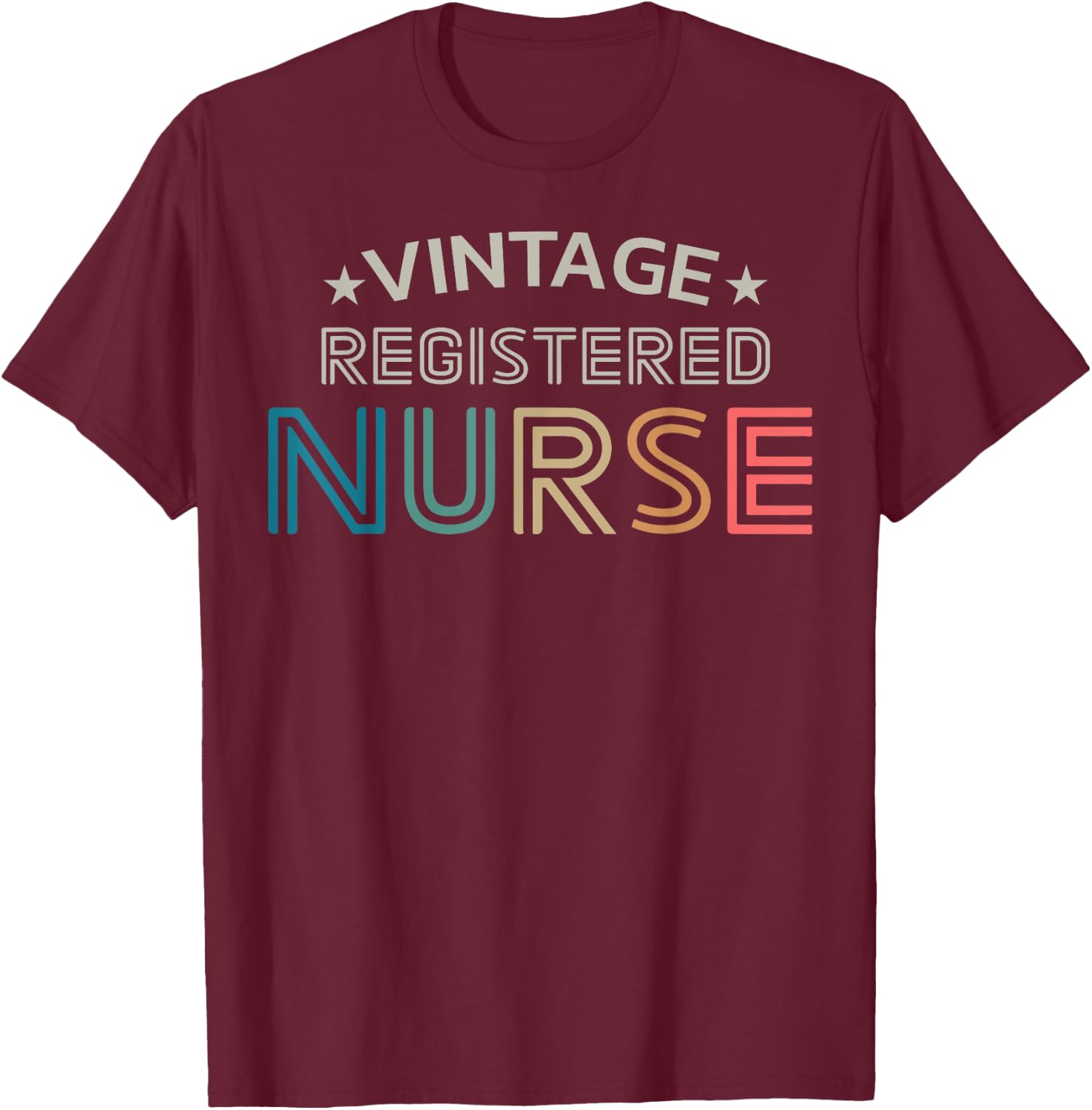 Vintage Registered Nurse Retro Style Women T-Shirt - T-Shirt | Maroon