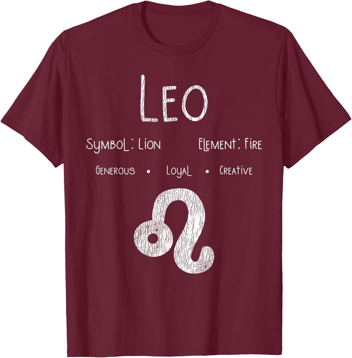 Vintage Leo Birthday Horoscope Zodiac Sign Astrology Bday T-Shirt - T-Shirt | Maroon