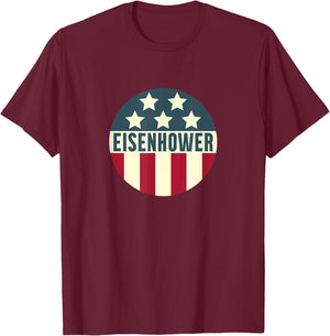 President Eisenhower Vintage Campaign Design T-Shirt - T-Shirt | Maroon