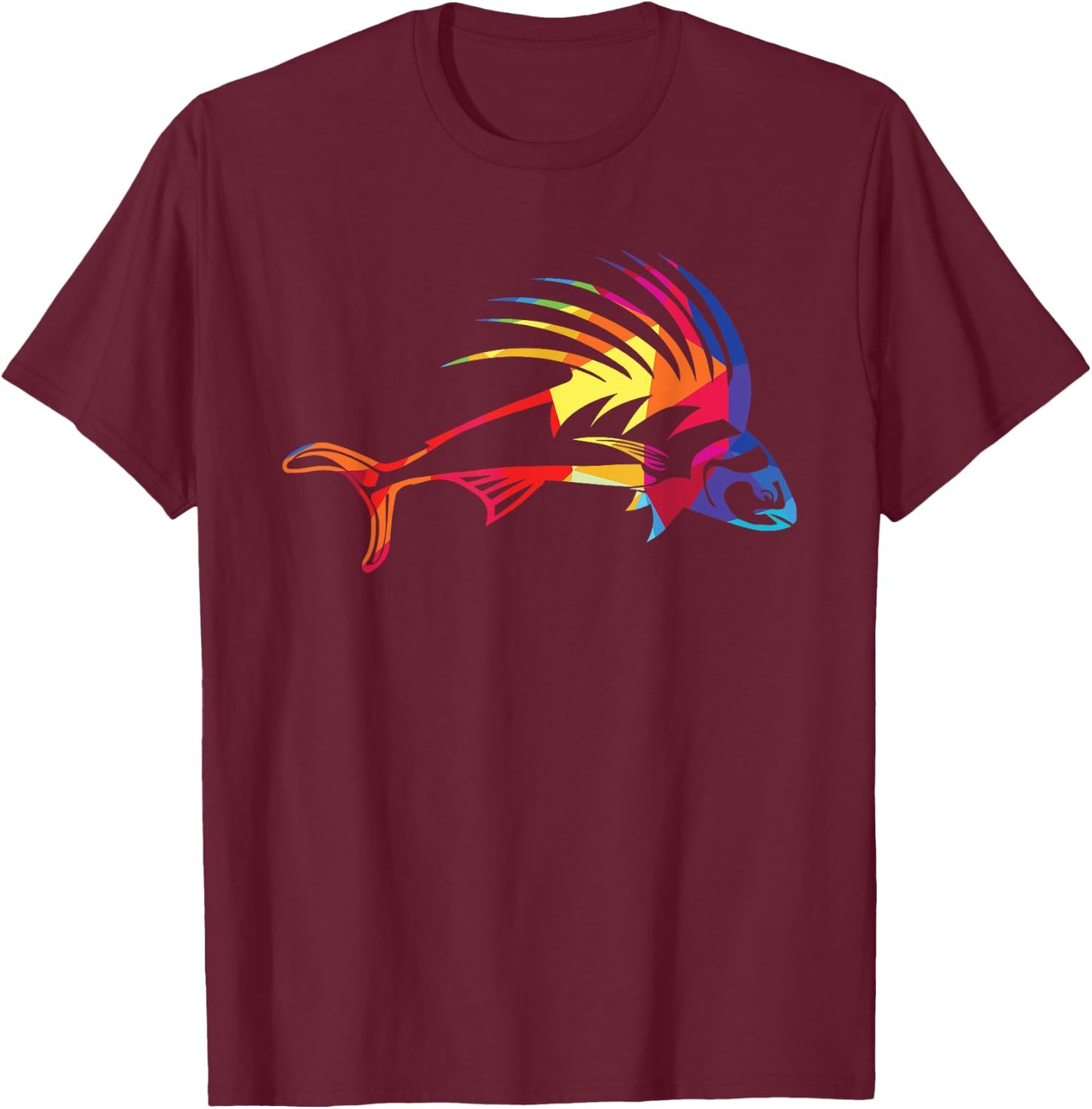 Rooster Fish I Fish Lover I Fishing I Rooster Fish T-Shirt - T-Shirt | Maroon