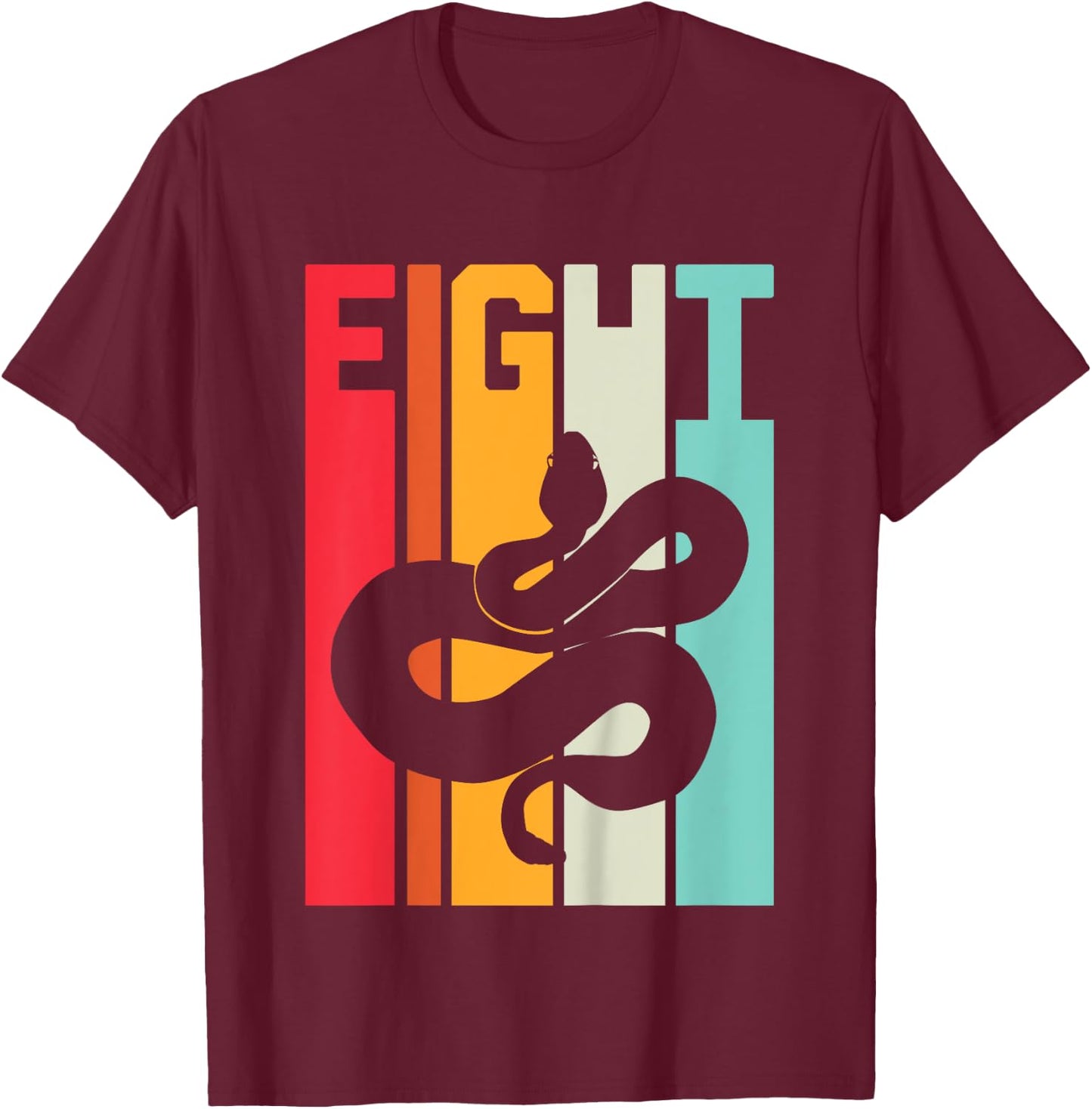 8th Birthday Vintage Snake Lover Pet Reptile 8 Years Old T-Shirt - T-Shirt | Maroon