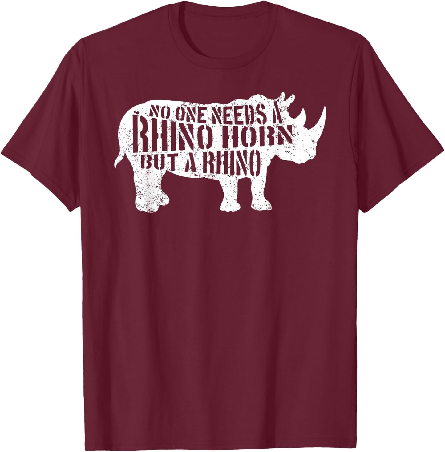 Rhino Horn Rhinoceros Animal Wildlife Lover Safari Africa T-Shirt - T-Shirt | Maroon