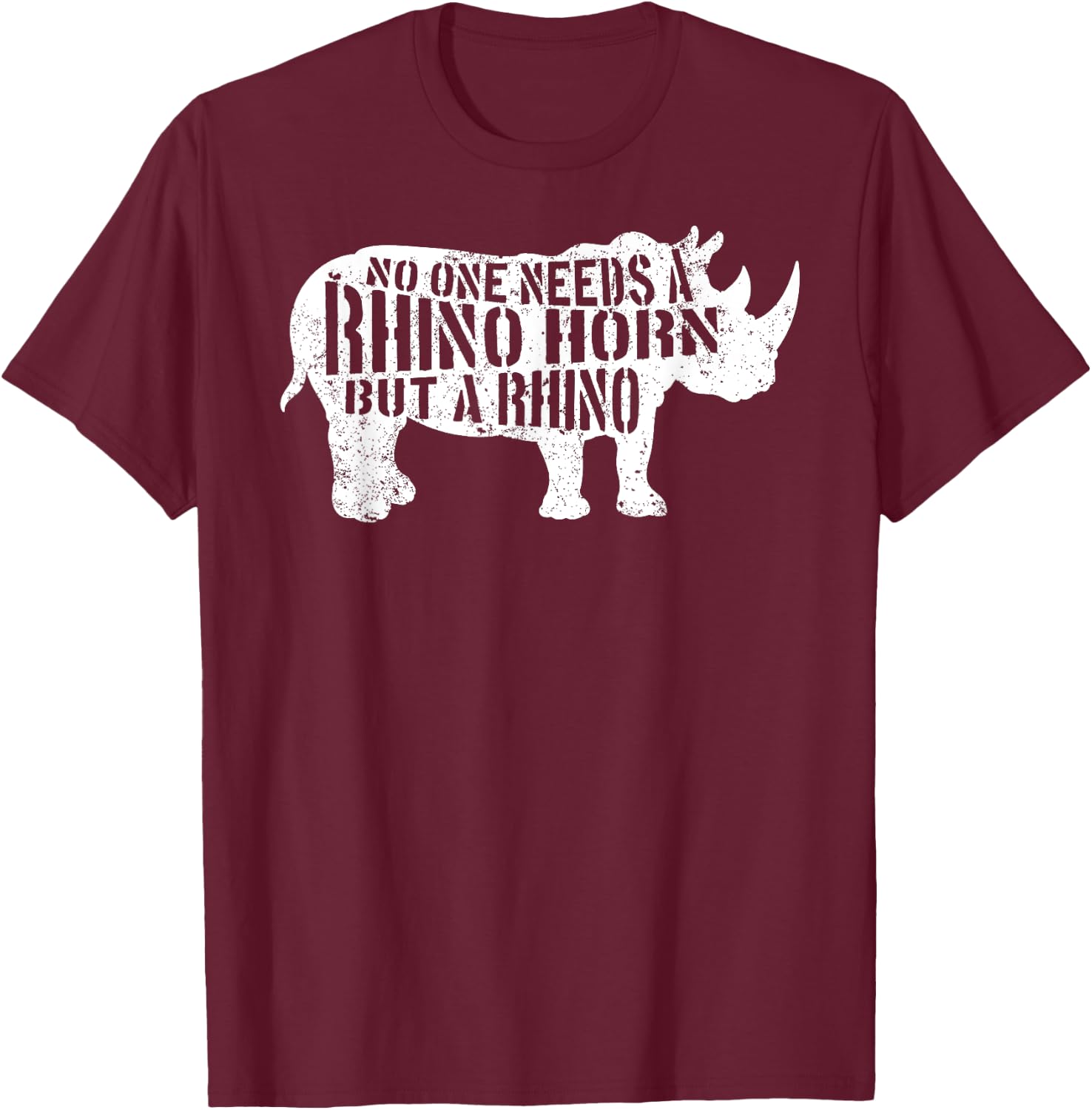 Rhino Horn Rhinoceros Animal Wildlife Lover Safari Africa T-Shirt - T-Shirt | Maroon
