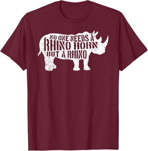 Rhino Horn Rhinoceros Animal Wildlife Lover Safari Africa T-Shirt - T-Shirt | Maroon