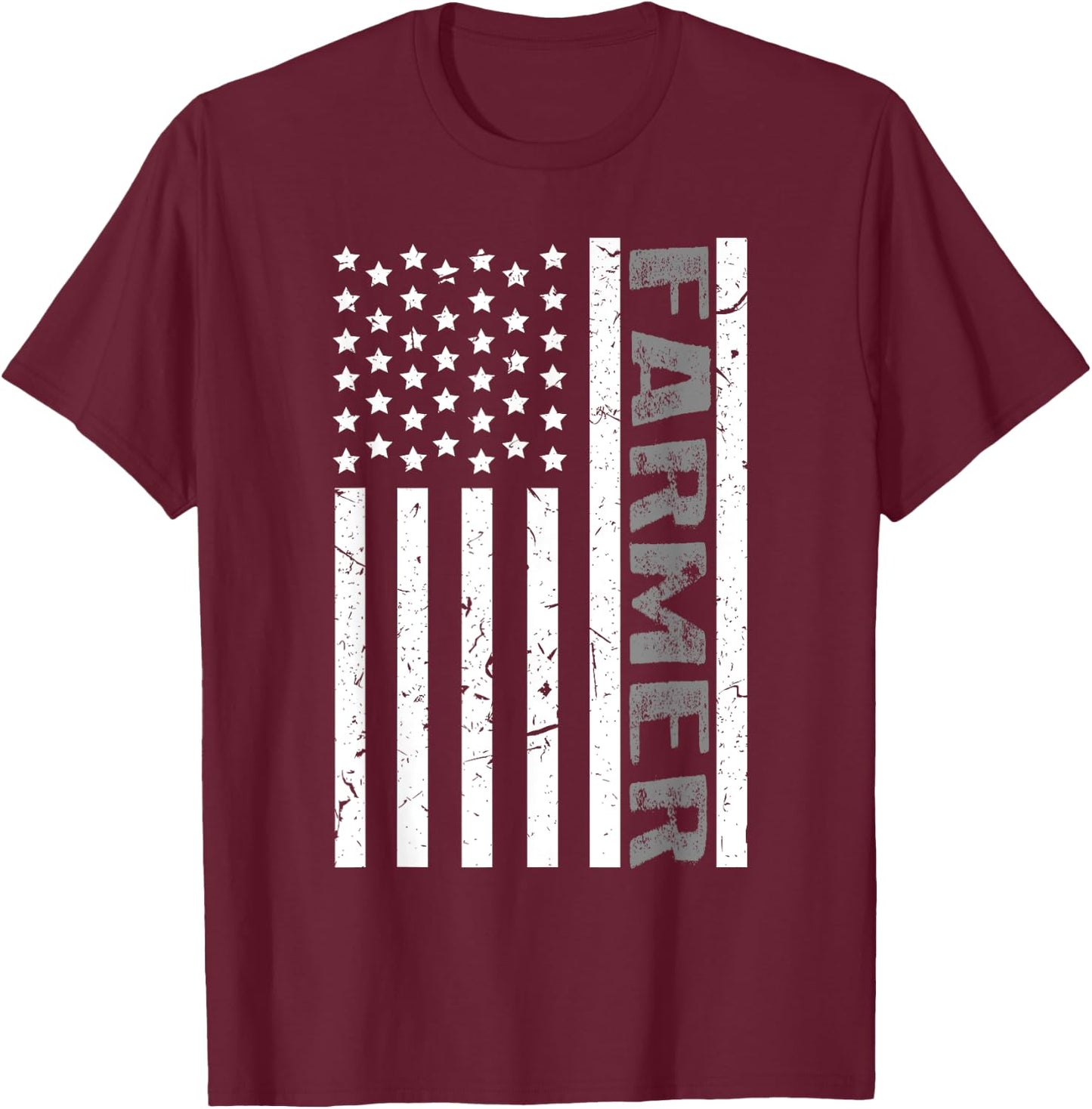 4th Of July Farmer American Farm Cow Tractor Flag Patriotism Women Kids Men T-Shirt - T-Shirt | Maroon
