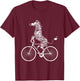 Funny Zebra Riding On A Bike Funny Bicycle Animal Lover Gift T-Shirt - T-Shirt | Maroon