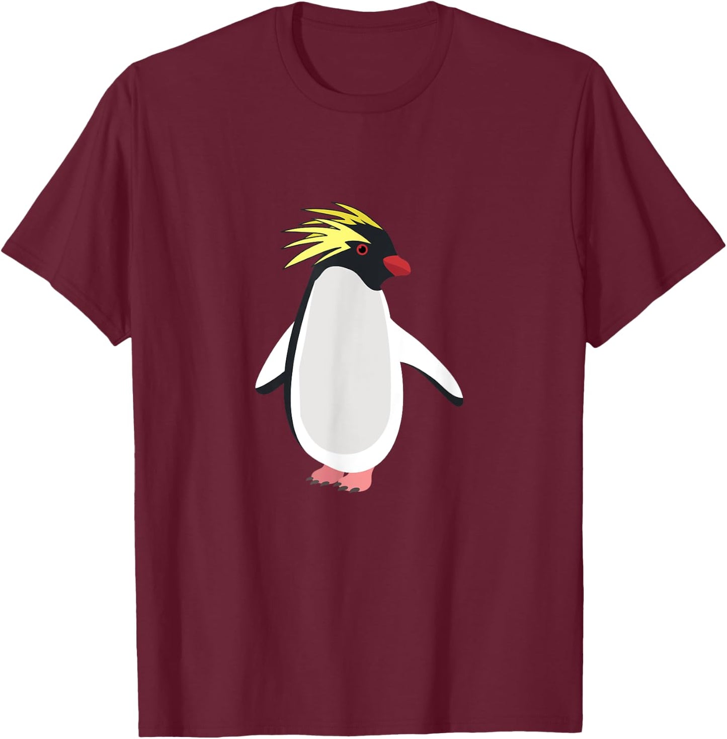 Cute Rockhopper Penguin for Funny Antarctic Animals Lover T-Shirt - T-Shirt | Maroon