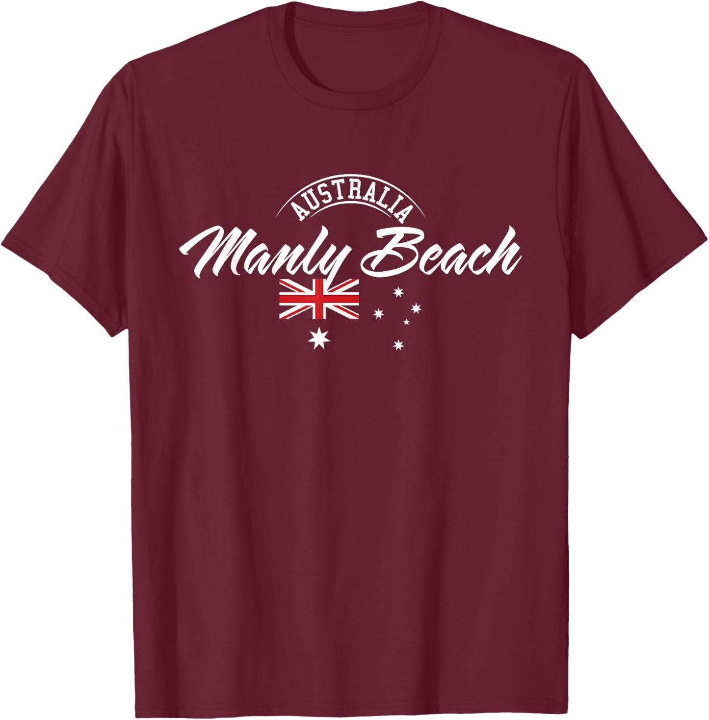 Manly Beach Australia T-Shirt - T-Shirt | Maroon