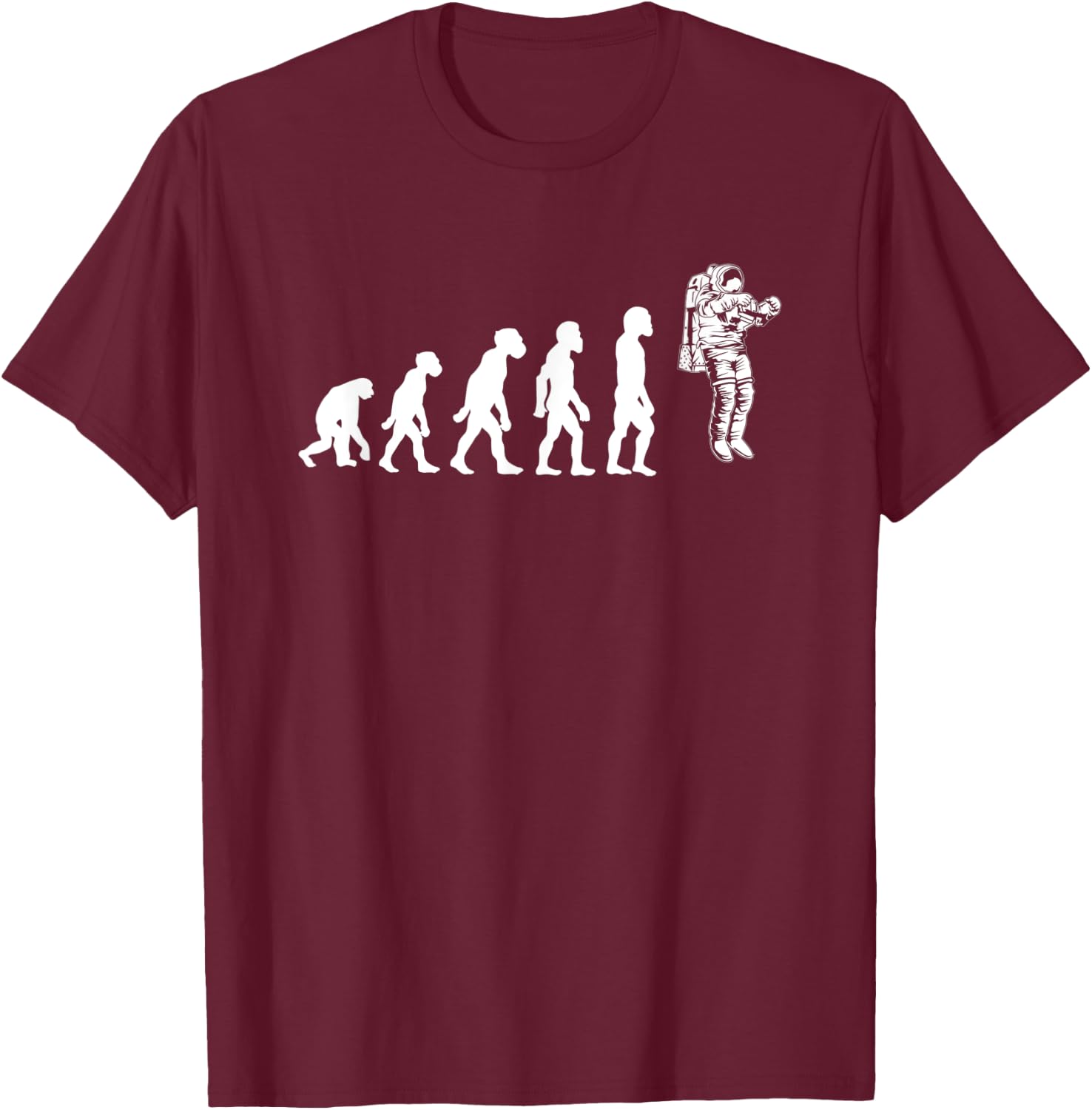 Funny Astronaut Space Cosmic Human Evolution Astronomy Gifts T-Shirt - T-Shirt | Maroon