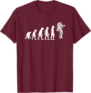 Funny Astronaut Space Cosmic Human Evolution Astronomy Gifts T-Shirt - T-Shirt | Maroon
