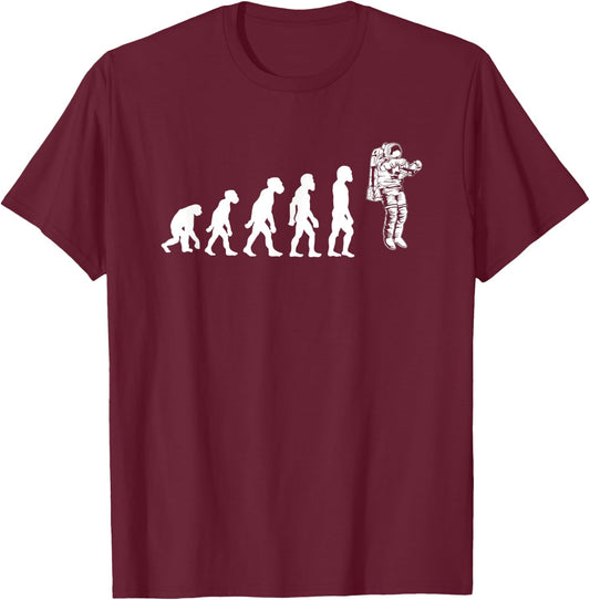 Funny Astronaut Space Cosmic Human Evolution Astronomy Gifts T-Shirt - T-Shirt | Maroon