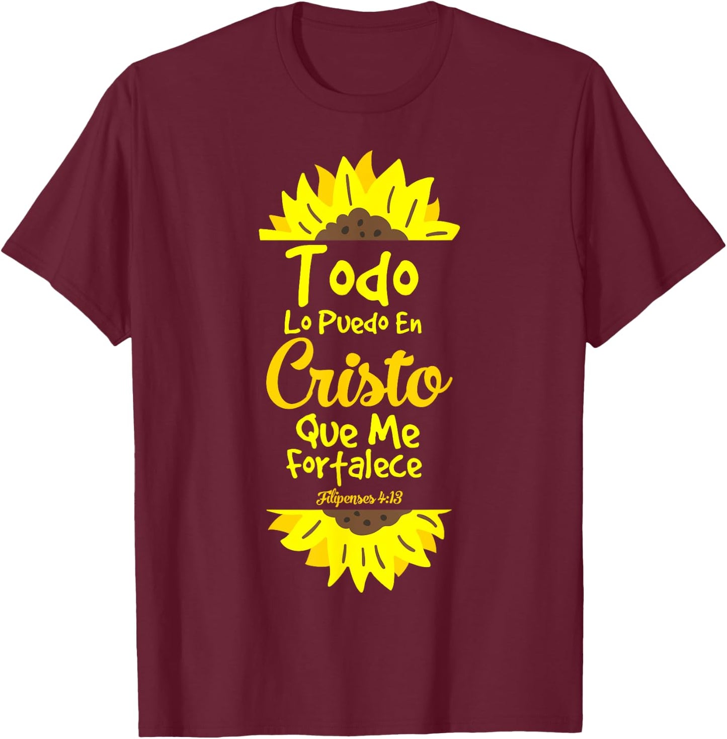 Motivational Spanish Verses Christians Jesus Cristo Amor T-Shirt - T-Shirt | Maroon
