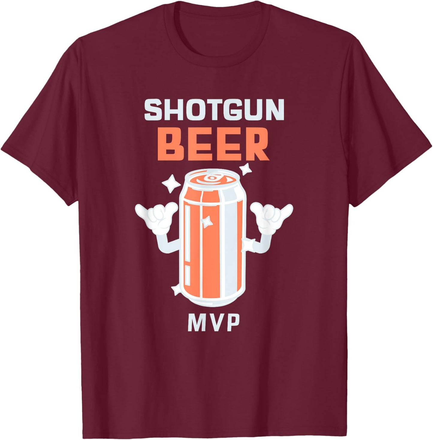 Shotgun Beer MVP - Funny Beer Drinker T-Shirt - T-Shirt | Maroon