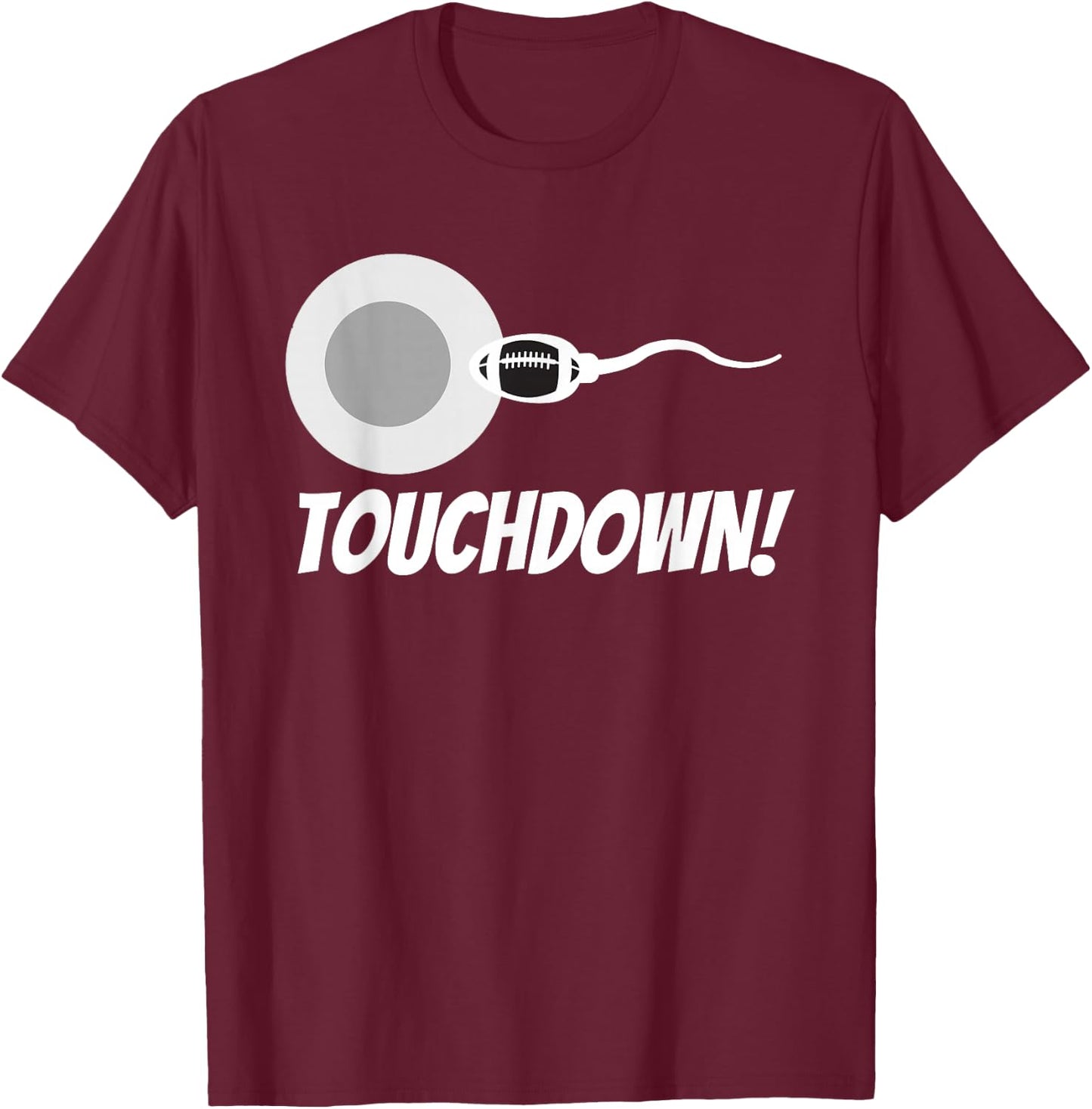 Touchdown Football - New Dad Funny Pregnancy Announcement Small T-Shirt - T-Shirt | Maroon